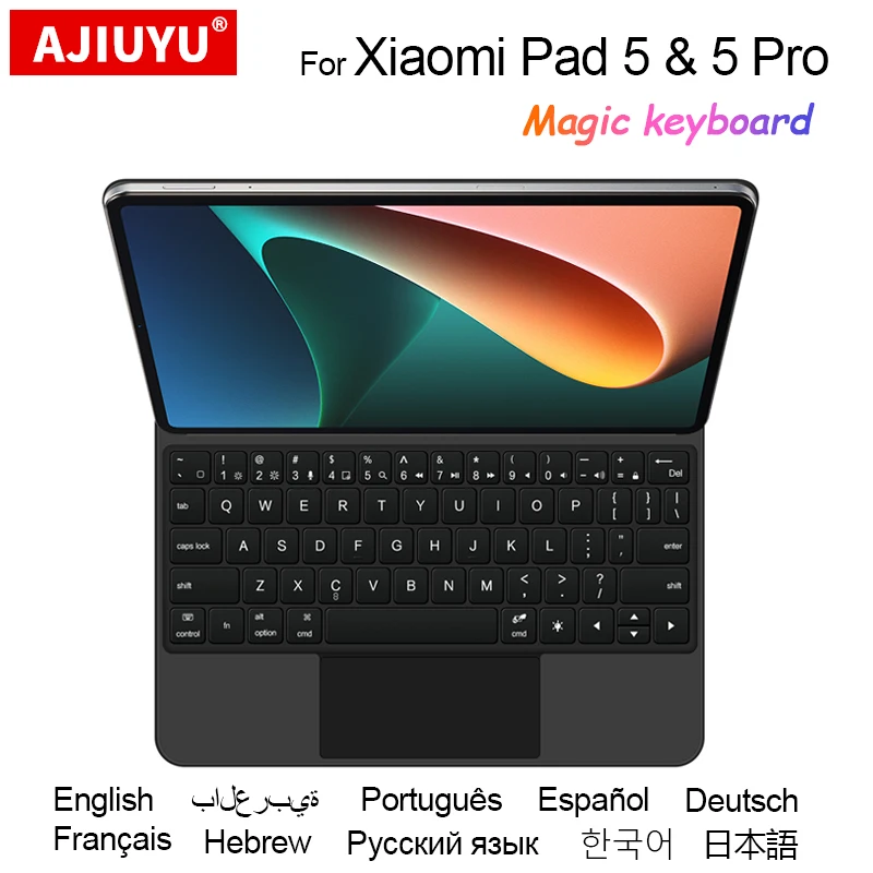 

Keyboard Case For XiaoMi Pad 5 Pro 2021 Mi Pad 5 MiPad5 11 Inch TouchPad Magic Keyboard Russian Portuguese Spanish Hebrew Arabic