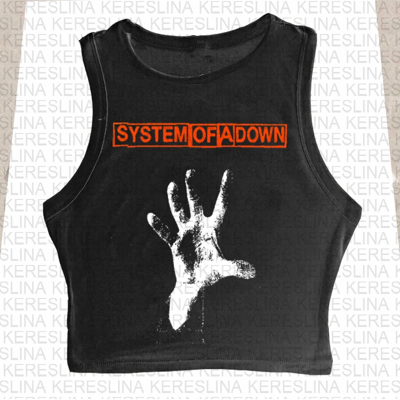 

European and American 2000s Y2k punk style dark street style original style trendy printed vest T-shirt cool street fashion