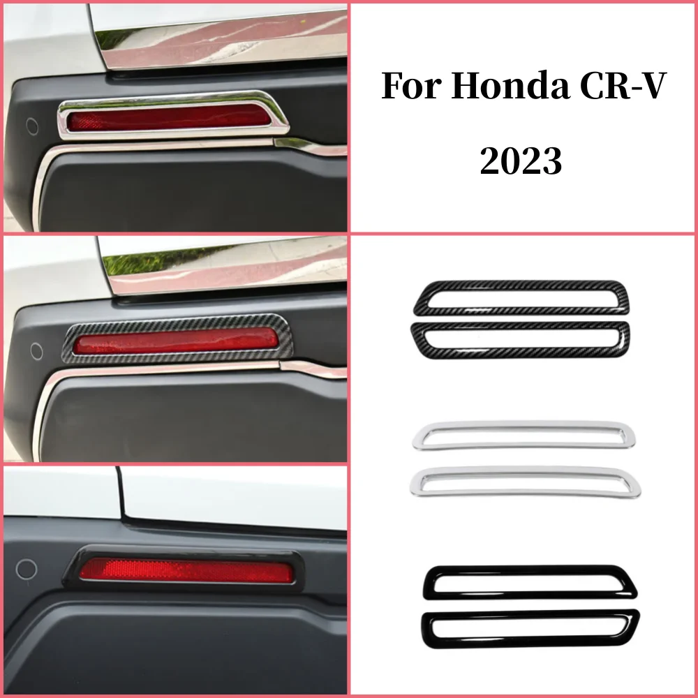 

For Honda CRV CR-V 2023 2024 Carbon Fiber Rear Fog Light Lamp Cover Trim Tail Back Foglight Molding Bezel Trims Car Accessories