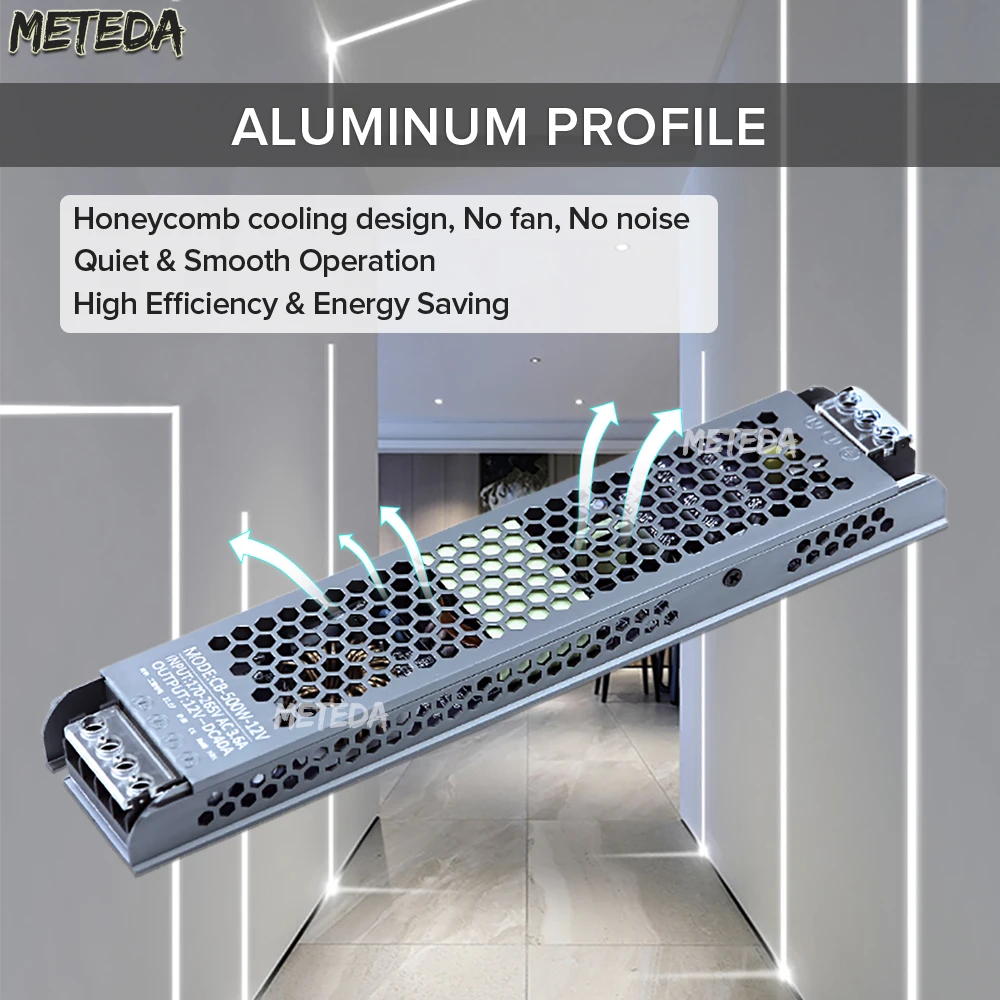 AC/DC 12V 24V Transformator 60W 100W 200W 300W 400W 500W LED Driver Voeding Super Dunne A/D Converter voor LED Strip Gloeilamp