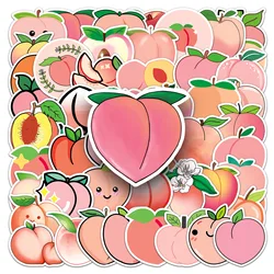 10/30/50PCS Cartoon Cute Fruit Peach Sticker Graffiti Motorcycle Helmet Guitar Wall Sticker Toy Waterproof Decoration Wholesale