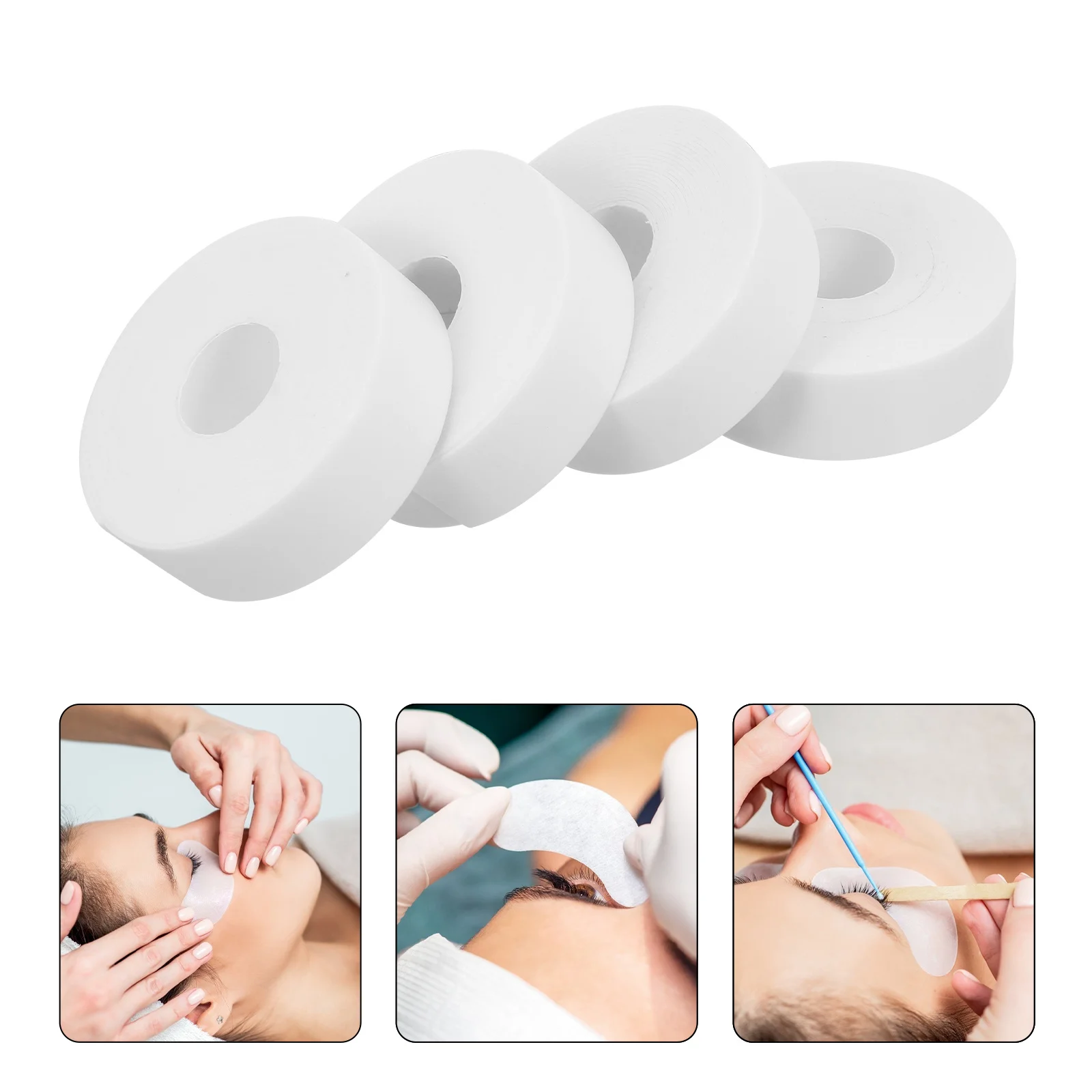 

4 Rolls Eyelash Extension Tape Soft Breathable Painless Lash Tape for Lower Lash Fixing Eyelash Isolation Patches Makeup Salon