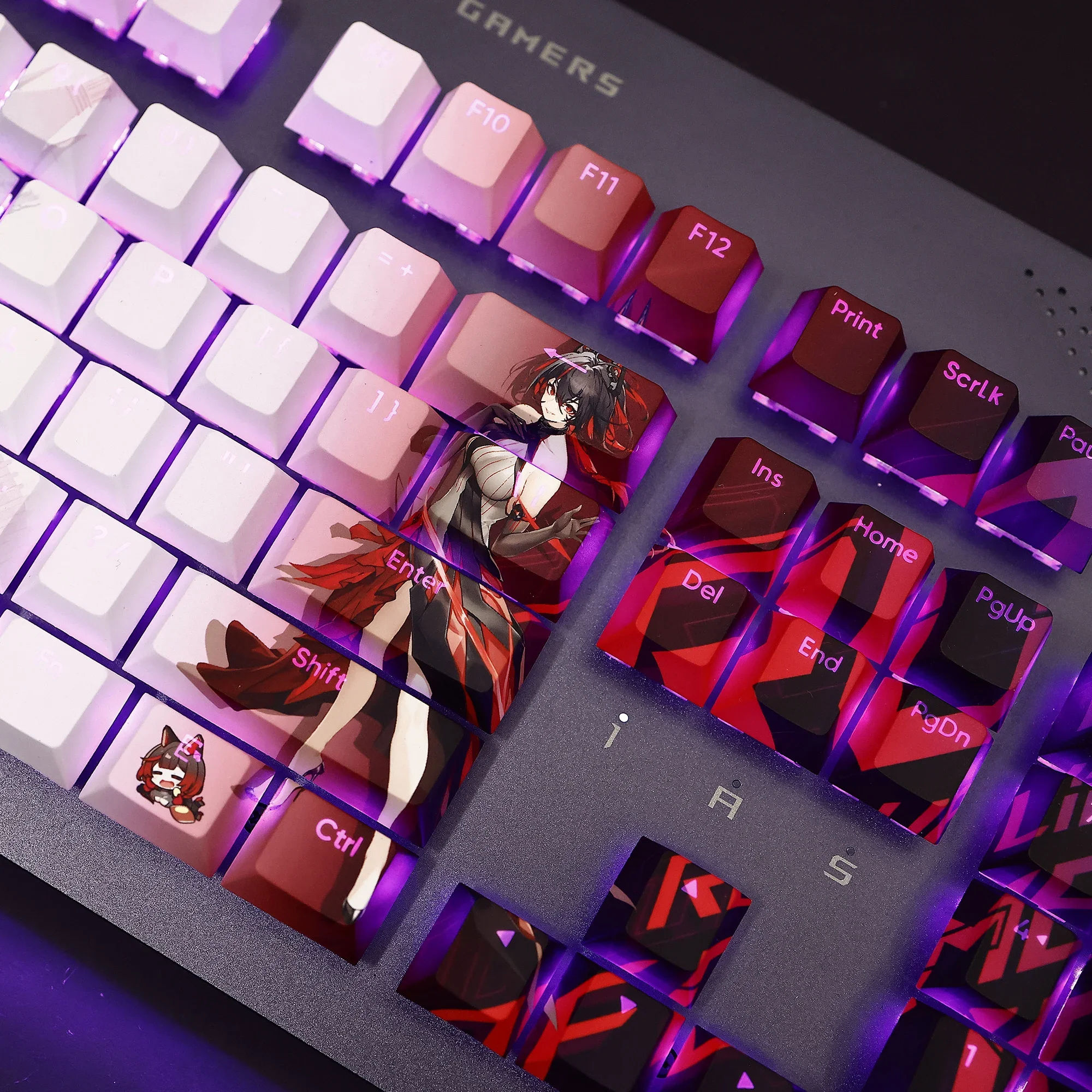 108 Keys/set PBT DIY Keycaps Anime Cartoon Gaming Key Caps Cherry Profile Keycap For ROG Republic Of Gamers Azoth/Strix Scope II