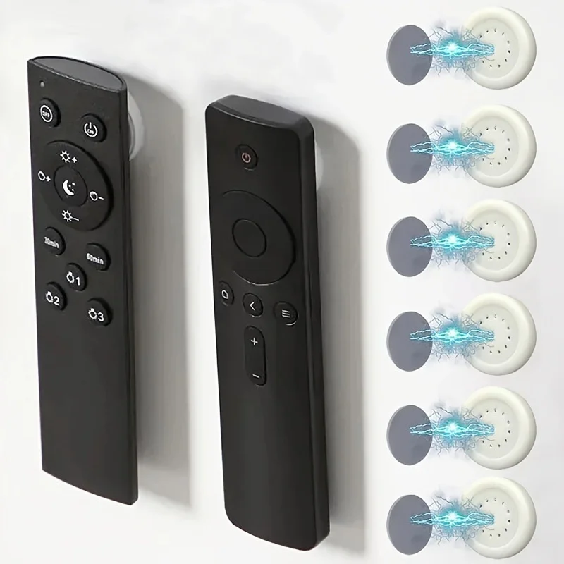 5/10pcs No Drill Magnetic Remote Holder - Wall Mount for TV/AC/DVD Remotes, White Socket Holder Space-Saving Design