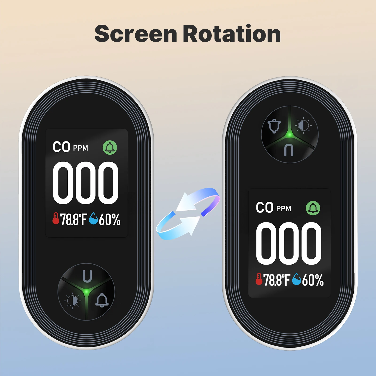 MOES 3-in-1-Kohlenmonoxidmelder, Plug-in-Display mit Temperatur- und Feuchtigkeitssensor, integriertem CO-Monitor, Alarmton, Warnung
