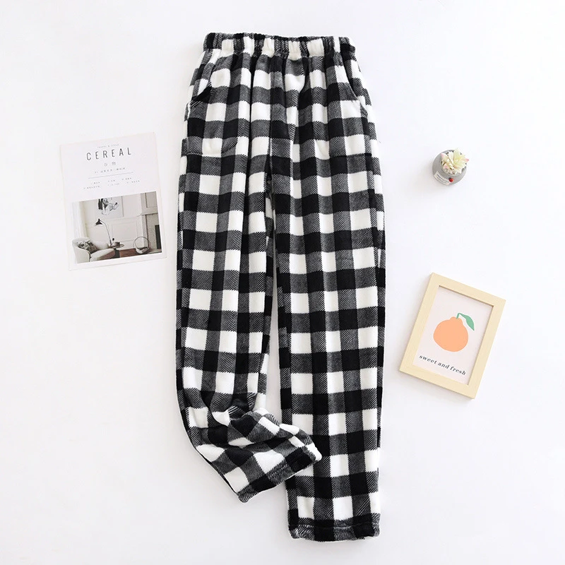 الرجال الخريف الشتاء كامل طول بنطلون بيجاما رشاقته الفانيلا النوم أسفل عادية لينة الدافئة Homewear زائد المخملية فضفاض بيجامة بانت