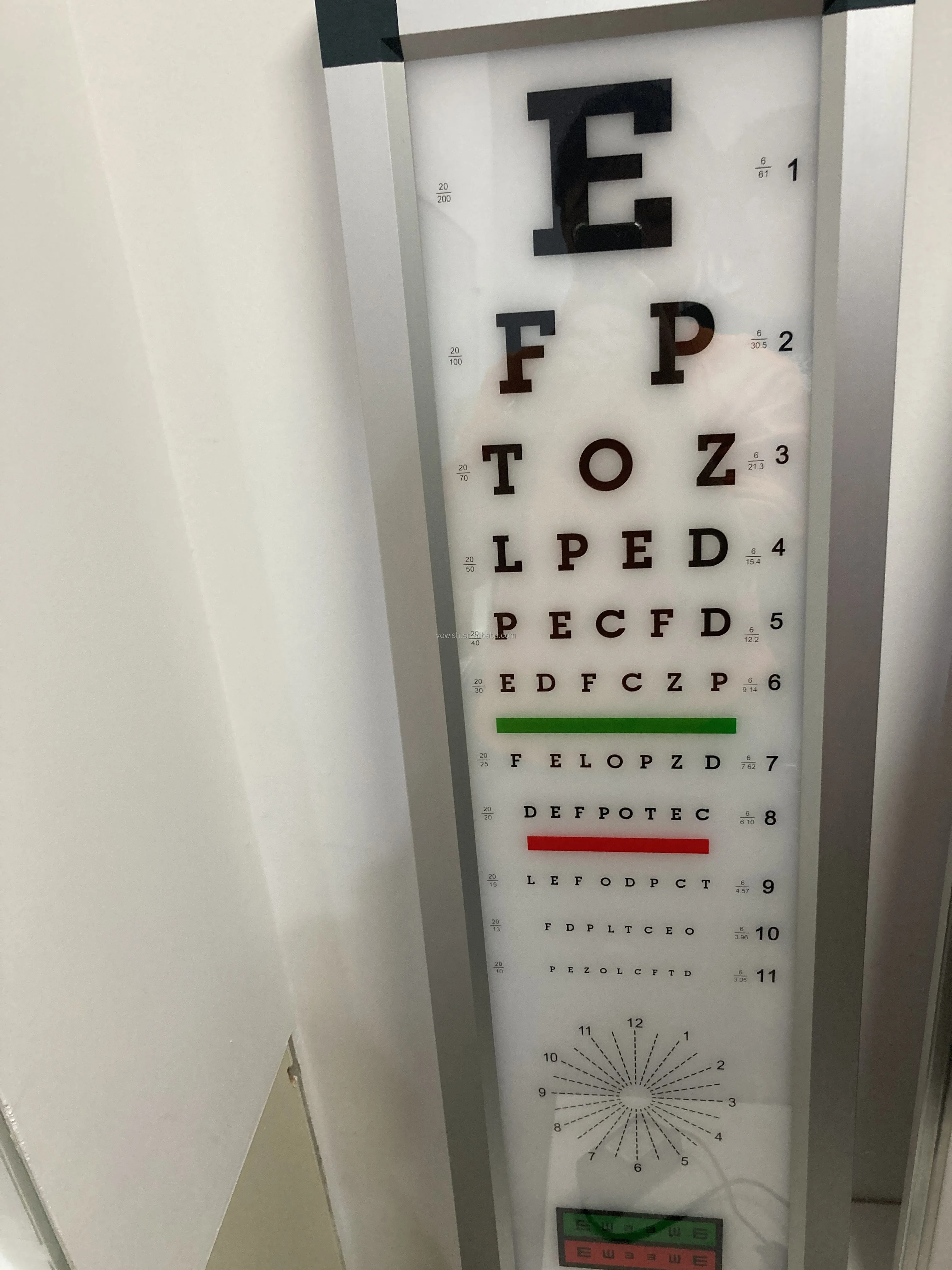 LED Snellen chart VC-002 China optometer Snellen visual acuity vision chart