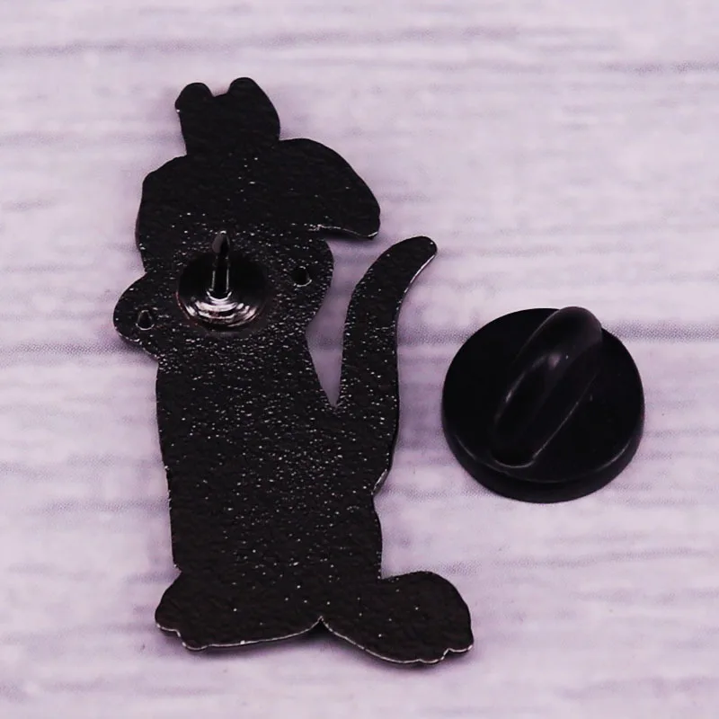 Sylvester Enamel Pin, Black Cat Brooch, Comedy Animated Character Badge