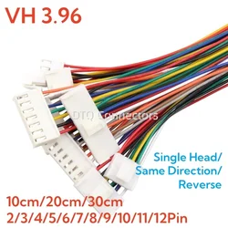 5 stks VH3.96 MM Pitch Vrouwelijke Behuizing Plug Zingen/Dubbele Hoofd Connector 3.96mm 2 P/3/4/5/6/7/8/9/10/11/12 Pin Draad Lengte 10/20/30 CM