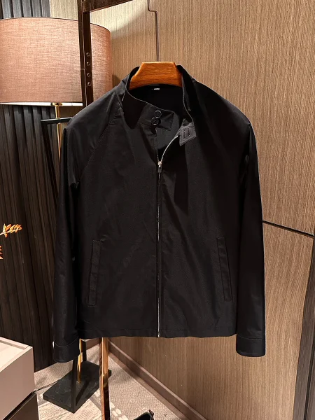 Premium Quality Men's Pure Color Stand Collar Jacket Outerwear Sorona Fabric Spring Fashion New Style Versatile Matching