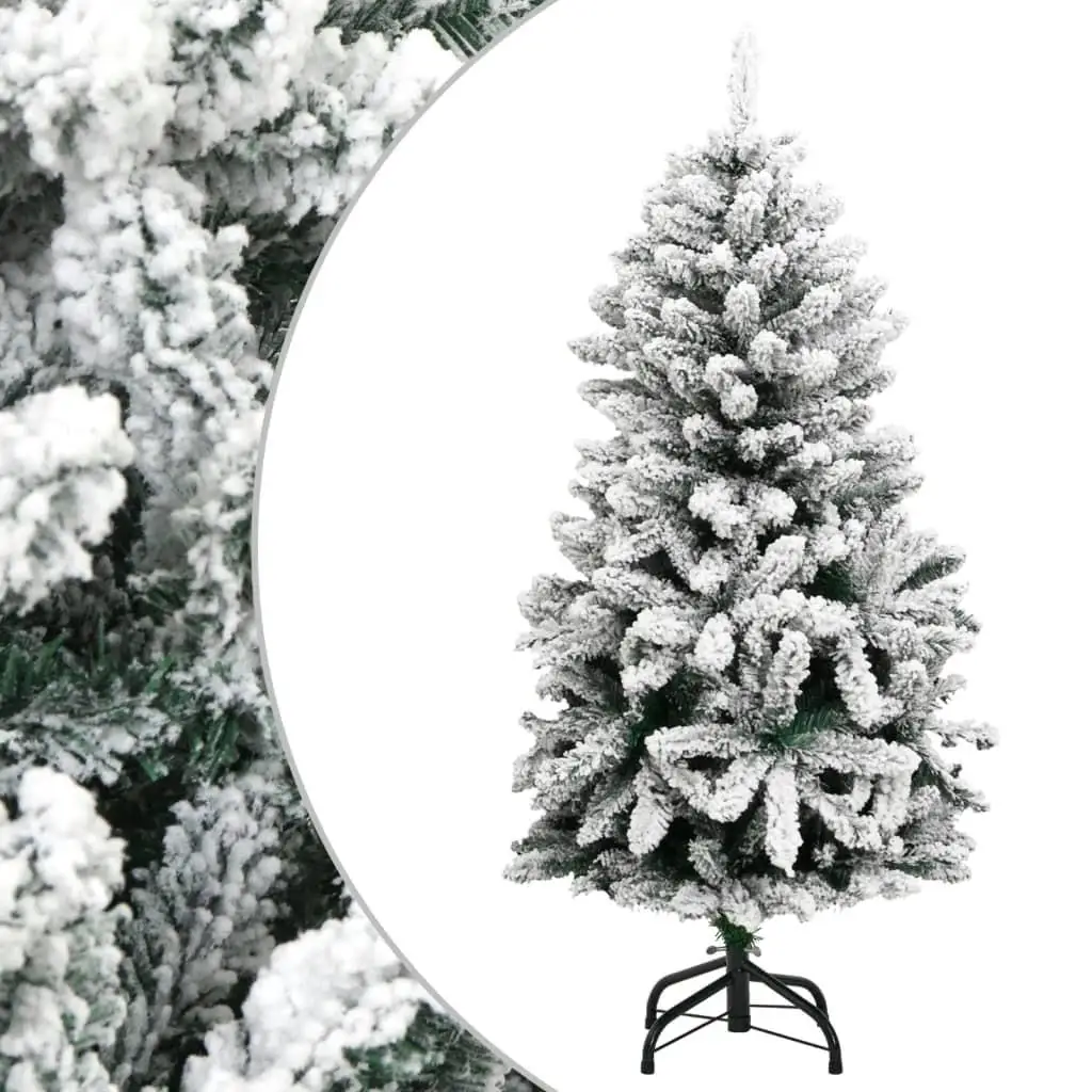 59.1'' Flocked Snow Artificial Hinged Christmas Tree - Festive Holiday Decoration