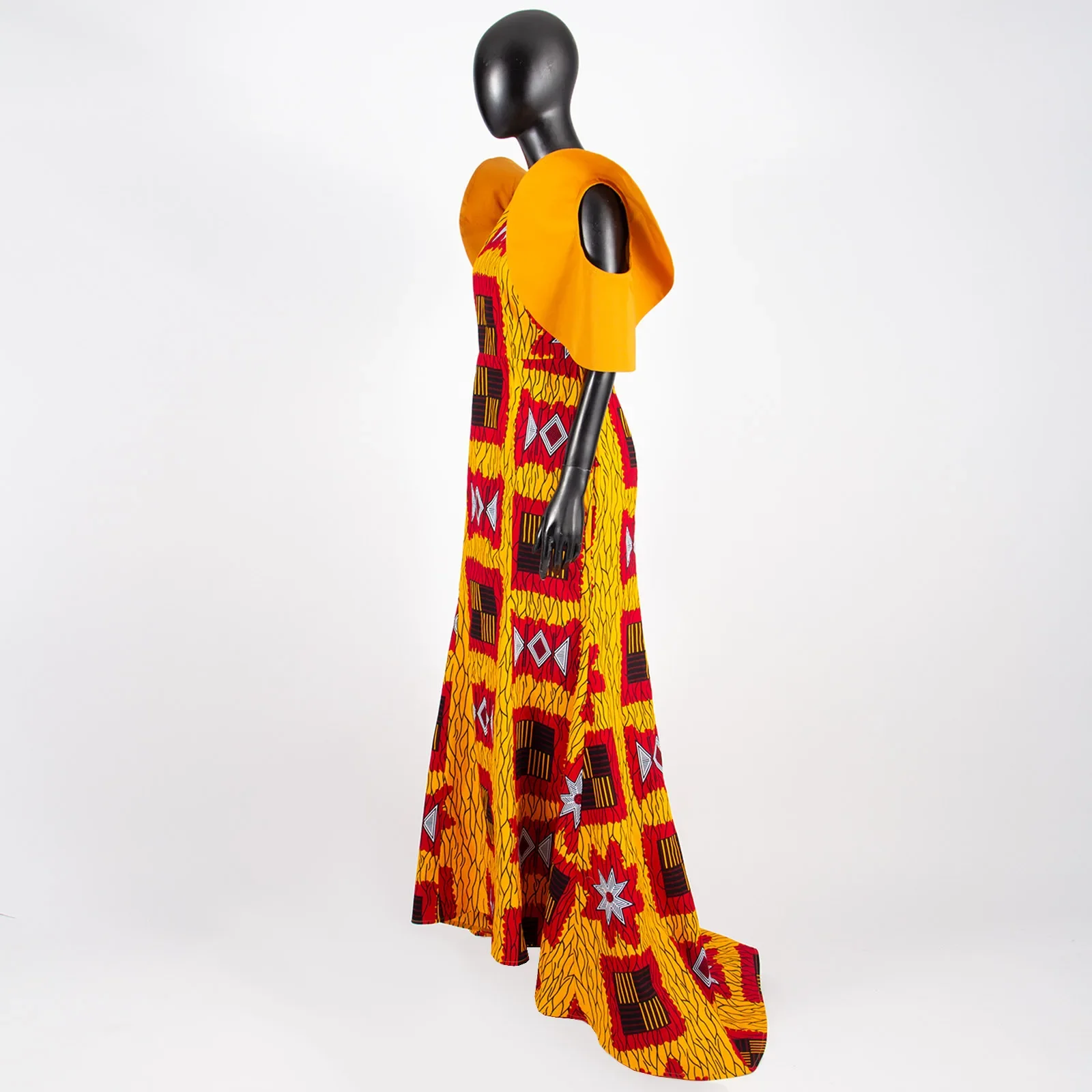 African Dresses for Women Flare Sleeve High Waist Maxi Dress Bodycon Dress Vintage Elegant Dashiki Print Party Evening A2225008