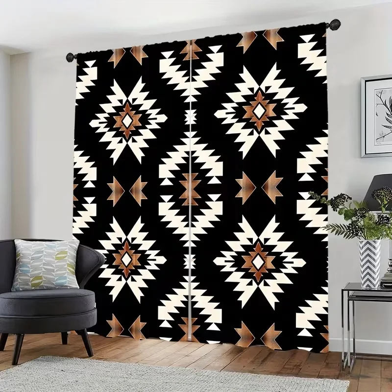 

2 шт. шторы с ретро-принтом, подходят для спальни, гостиной, кухни, украшения дома, декора окон.