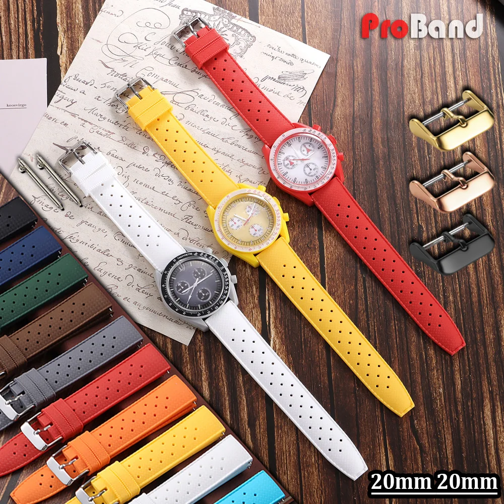 

Waterproof Rubber Bracelets 20mm 22mm Quick Release Men Universal Watch Band for Omega for Seiko Soft Silicone Smartwatch Strap