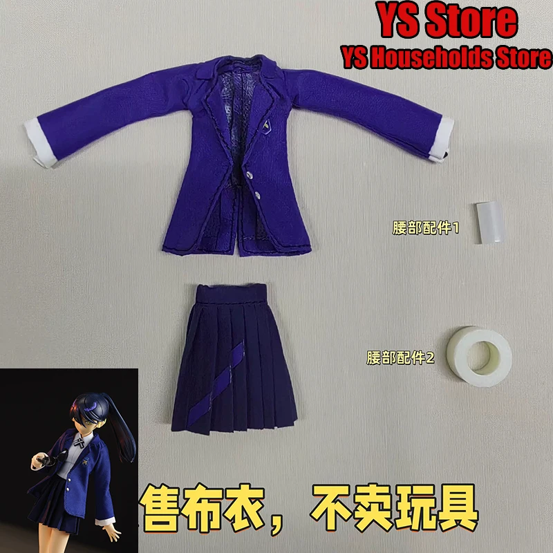 

1/12 Nyaan Girl Figure Navy Blue Coat Jk Short Skirt Waist Accessory Kit Toys For Anime Gundam GQuuuuuuX 6inch Soldier Decor