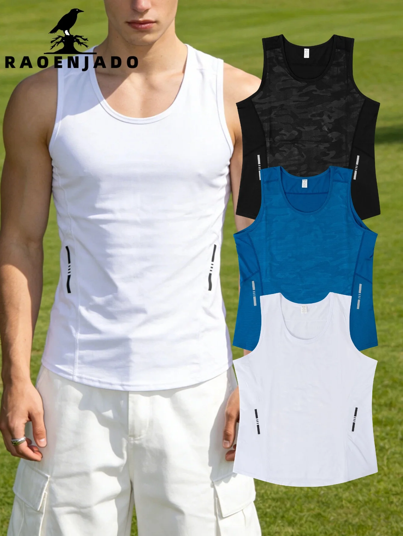 Men's Athletic Vest Lightweight Quick-Dry Outdoor T-shirt Breathable Sleeveless Tank Top Easy Care Sportswear for Casual Fitness