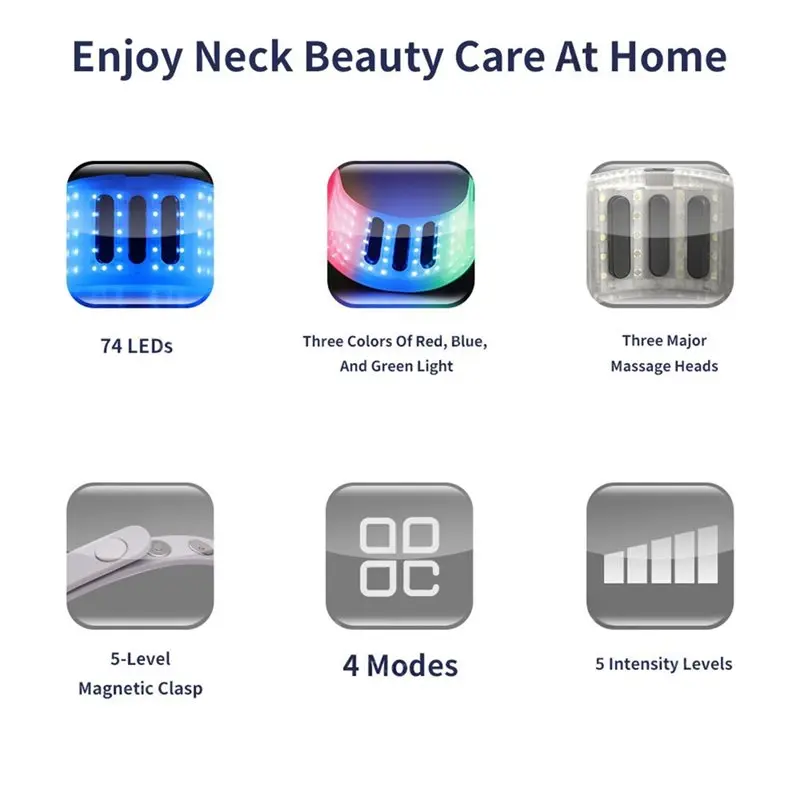 ABKR-جهاز رفع مزيل تجاعيد الرقبة الذكي مع جهاز تحكم عن بعد لأداة تدليك العناية ببشرة الوجه