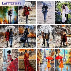 GATYZTORY Schilderen op nummer voor volwassenen Stad Straatlandschap Diy Olieverf Kinderen Uniek cadeau Acryl Pigment Kleuren Canvas Art