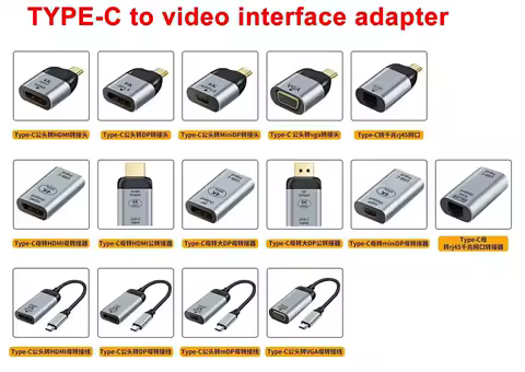 Type C USB To HDMI-Compatible 8K USB C to DP DisplayPort miniDP 4K VGA Adapter For Laptop MacBook TV Box PS5 Switch iPad Galaxy