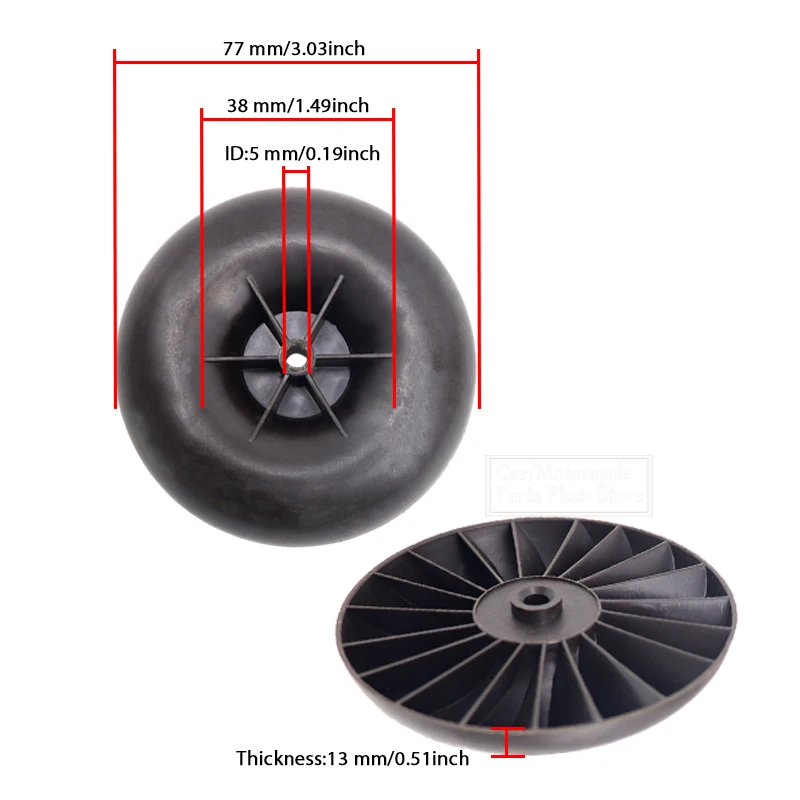 77mm Car Motor Wind Wheel Fan Generator Parts for Webasto Air Top 2000St Air Parking Heater Truck Bus Caravan Motorhome Wagon