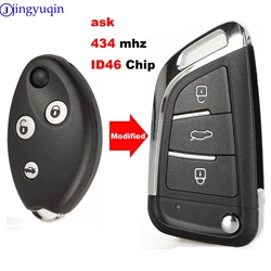 jingyuqin 3 Buttons For Citroen Senna C3 C5 Remote Control  Key With Electronics 433Mhz Uncut Blade Car Keys