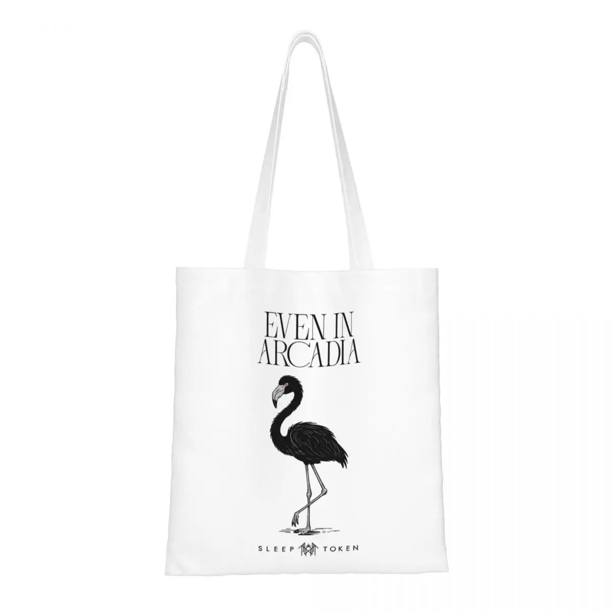 

Black Stork Sleep-Tokens Canvas Tote Bag Trendy Large Capacity Grocery Bag for Unisex Travel Bags