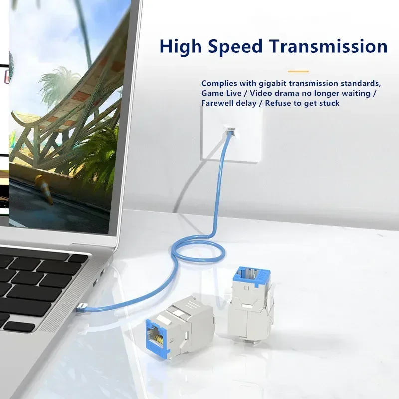 Modulo Ethernet Lan RJ45 Cat 6 Schermatura Accoppiatore Keystone Cat6a Cablaggio di rete 10 Gbps per connettore RJ45 pannello patch da 19 pollici