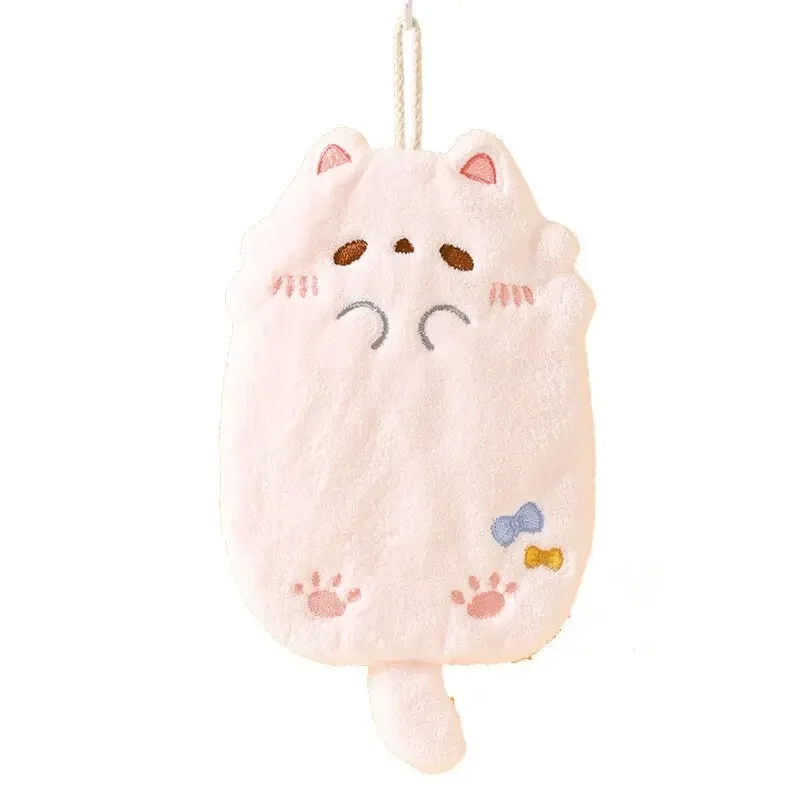Wholesale Cute Cartoon Tanuki Hanging Velvet Hair Does Towel Coral Not Lose Thick Cloth Kitchen Bathroom Absorbent Towels