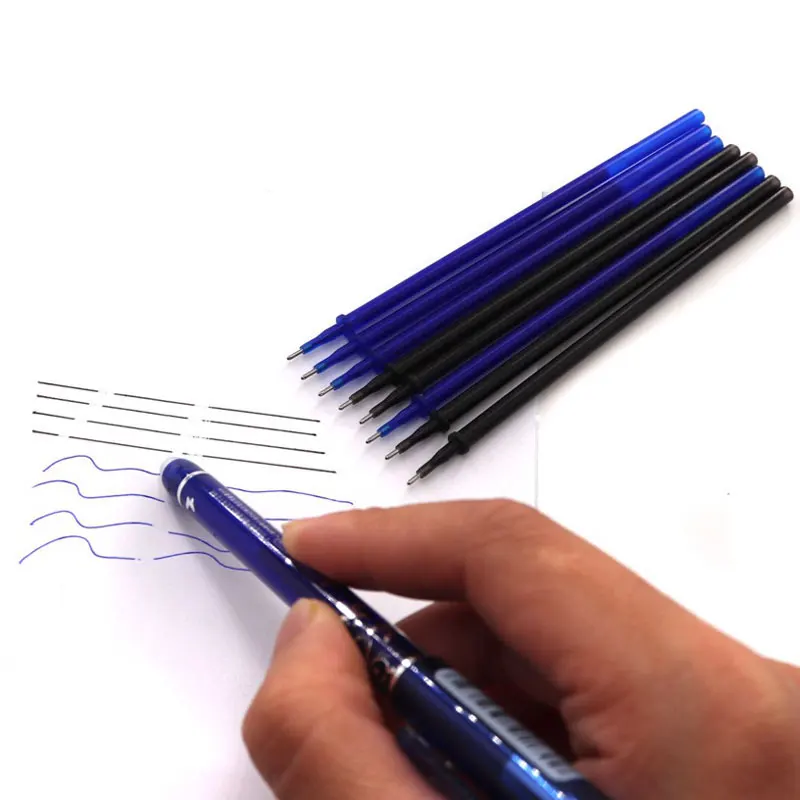 20/100Pcs Erasable Gel Pen Refill Rod set Erasable Pen Washable Handle 0.5mm Blue Black Ink Office School Stationery Writing