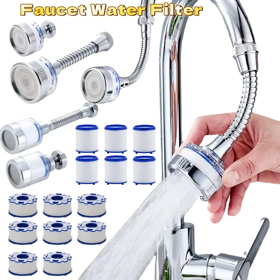

Faucet Filter Elements Kitchen Bathroom Water Purifier Filter Remove Chlorine Heavy Metal Faucet Adapter PP Cotton Filtration