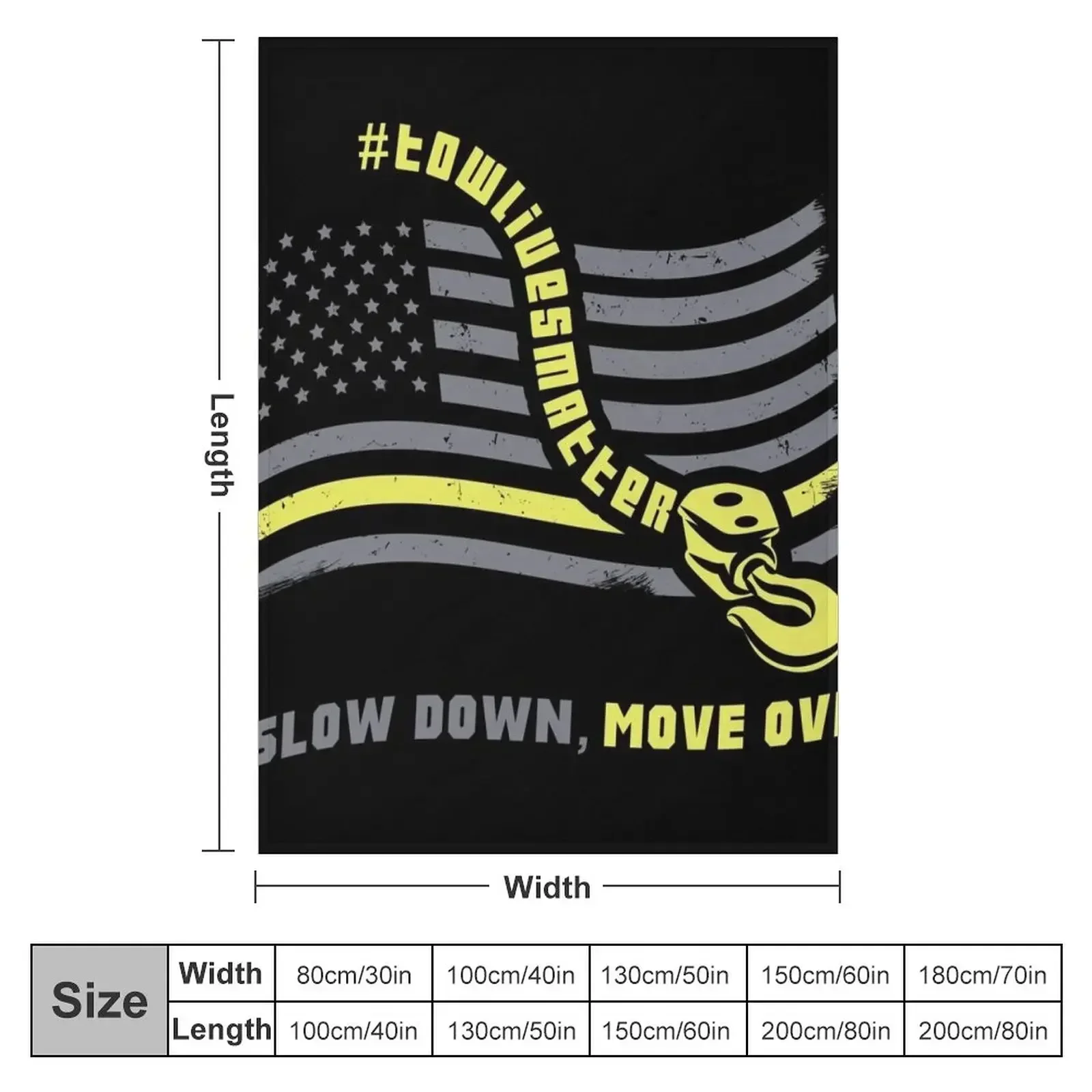 Slow Down Move Over - Tow Truck Operator Gift Throw Blanket couch cozy soft plush fuzzy picnic outdoor blanket
