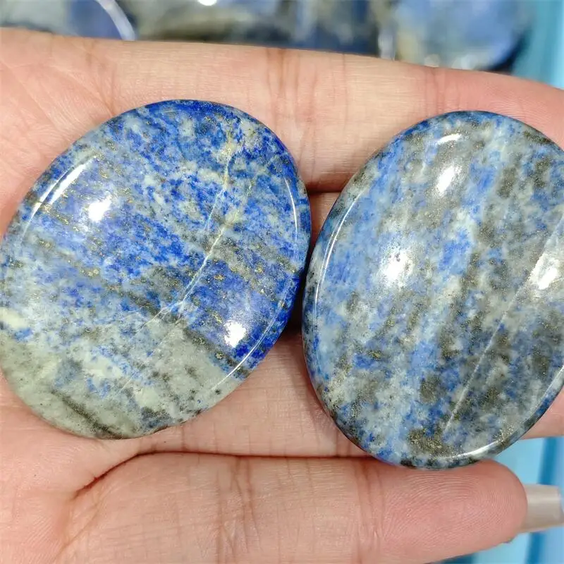 Natural Lapis Lazuli Worry Stone Carving Crystal Healing Fengshui Gemstones HomeDecoration Holiday Gift 1PCS