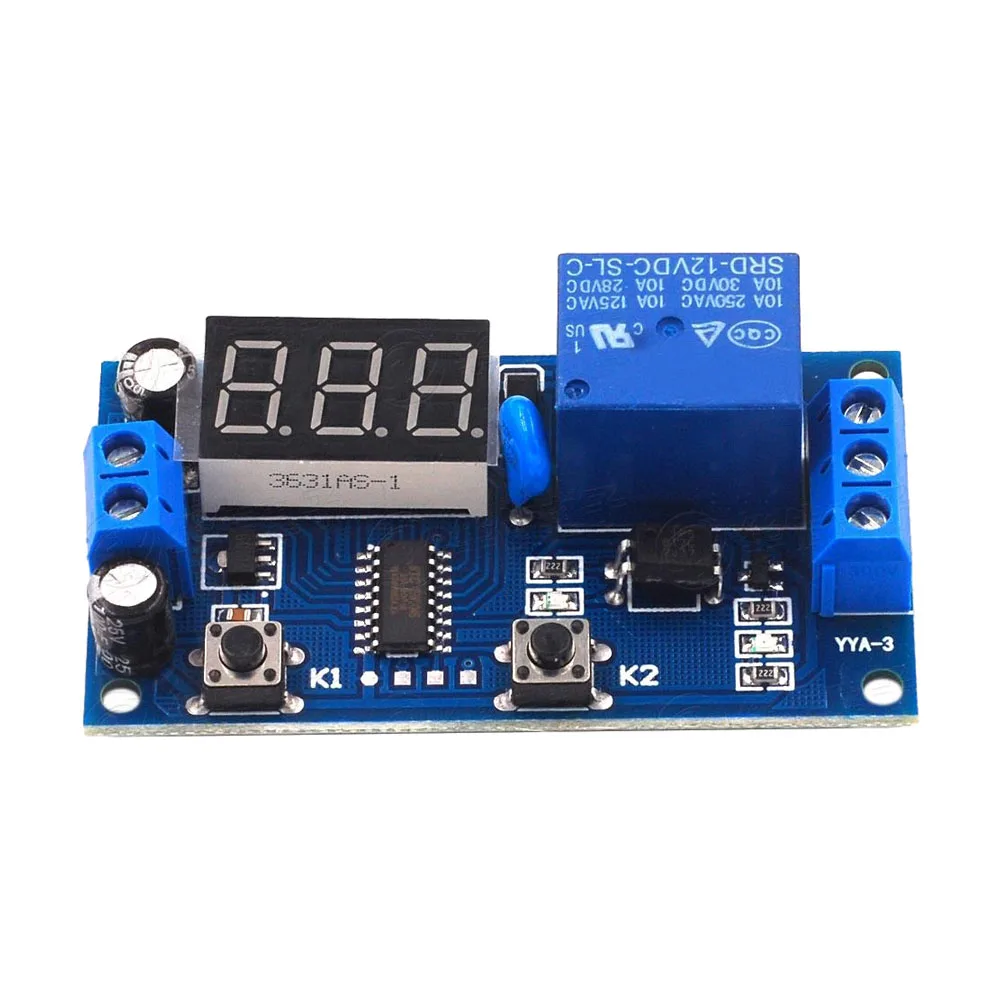 DC5V/12V Time Control Relay Switch Intermittent Infinite Cycle Countdown Ddigital Display Switch Controller Timing Relay Module