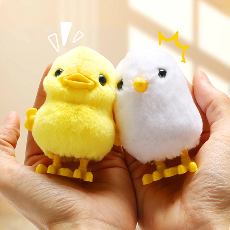 Jumping Chick Wind Up Toys Cute Chicken Yellow Duck Hopping Clockwork Fidget Tummy Time Toys for Baby Kids Easter Party Favors