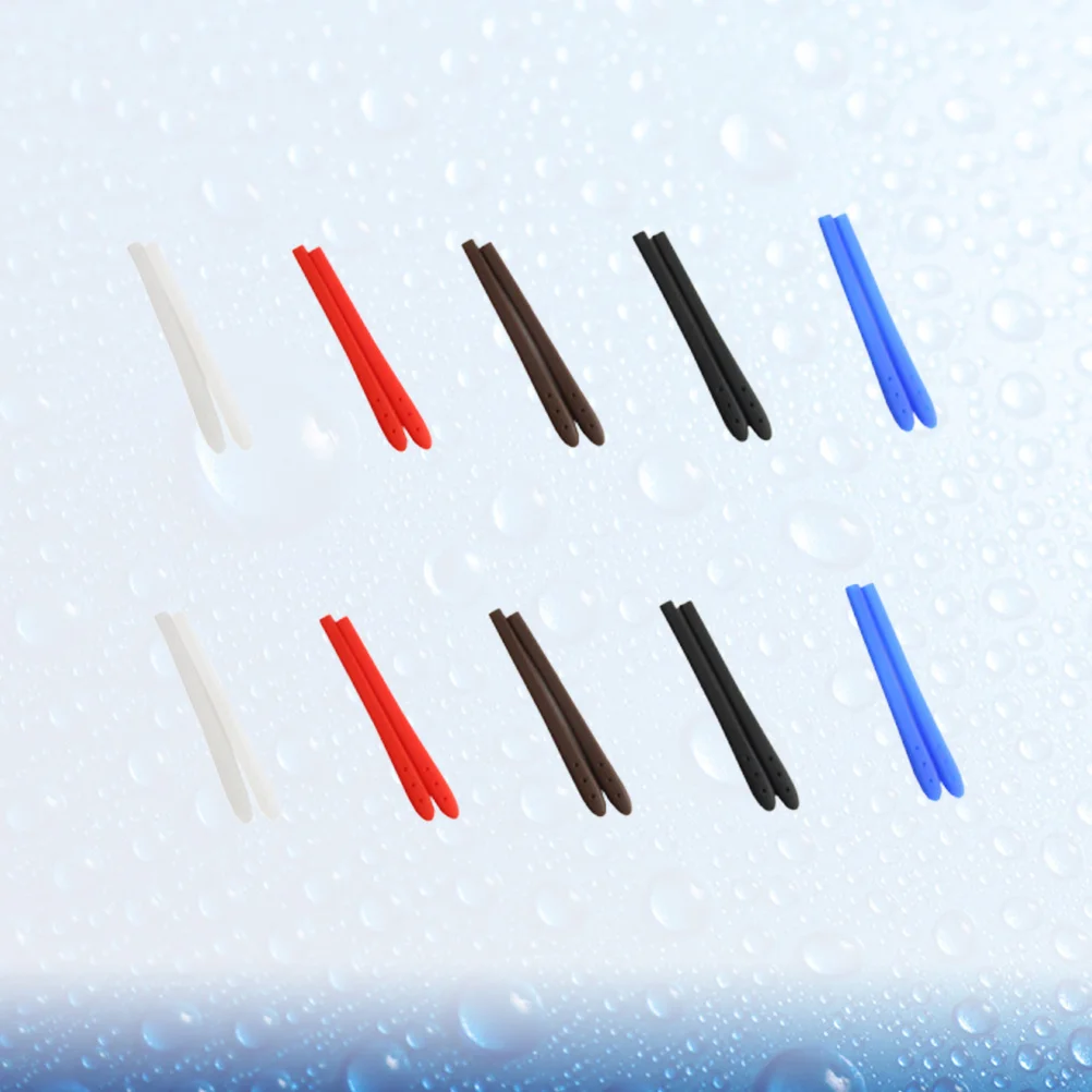 

10Pairs Eyewear Leg Cover Silicone Non-Slip Replacement Glasses Leg Sleeve Anti-Allergy Soft Comfortable White Red