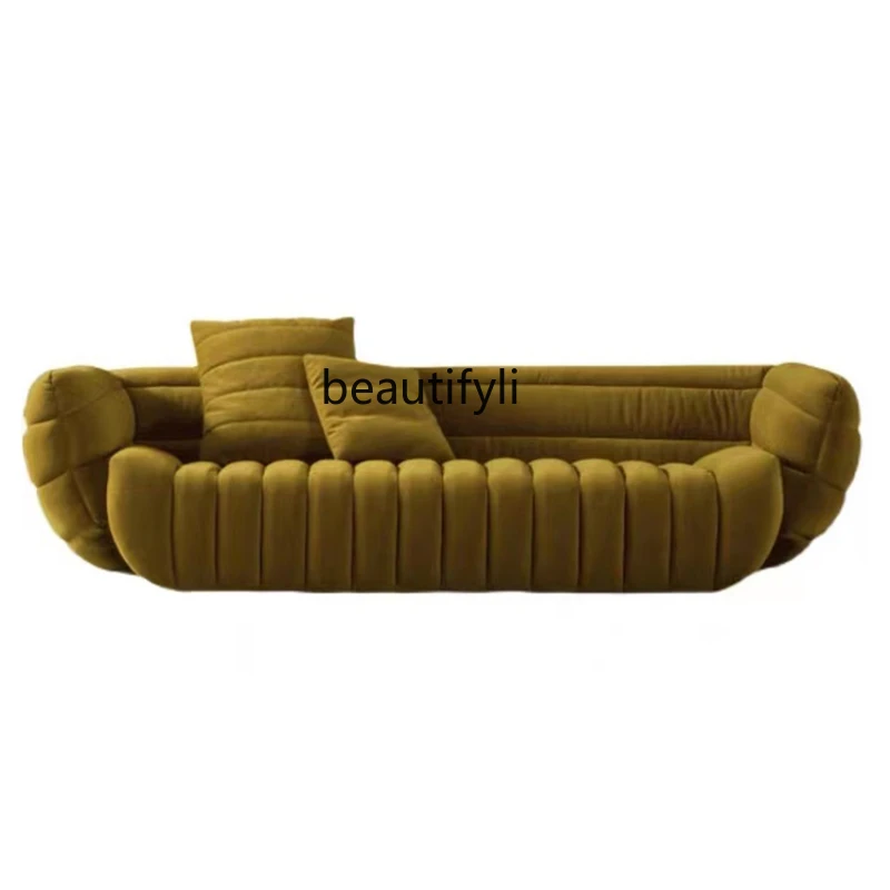 

HJ Italian-Style Light Luxury Technology Fabric Sofa Three-Person Disposable Nordic Simple Modern Living Room