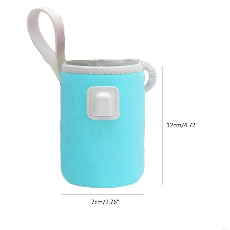 D84E USB Milk Warmer Bags Travel Water Heat Keeper พร้อมสายเคเบิลชาร์จและที่จับเครื่องทำความร้อนขวดเด็กสำหรับรถเข็นเด็ก