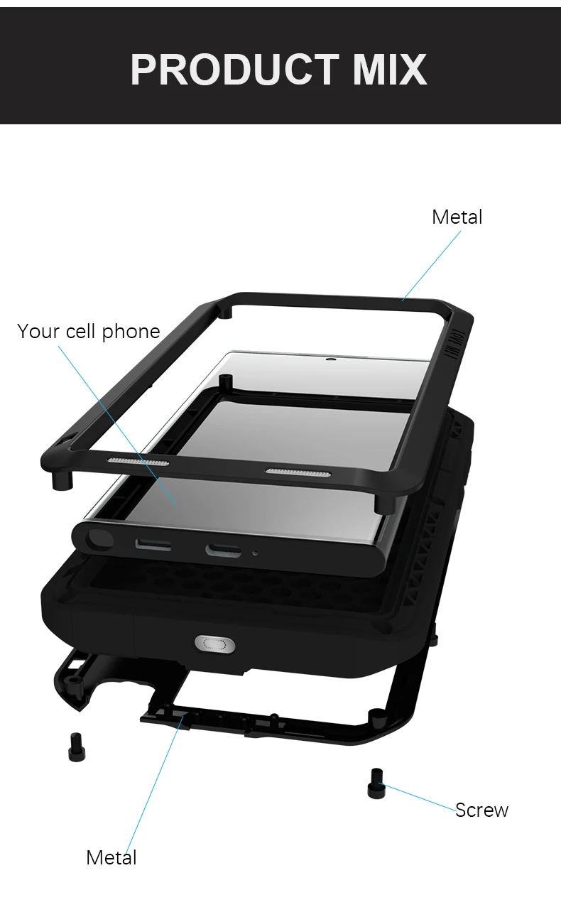 Imagem -03 - Poderoso Amor Mei para Samsung Galaxy S22 Plus Ultra Heavy Duty Metal Armadura Impermeável à Prova de Choque Capa Protetora S22 Ultra Case