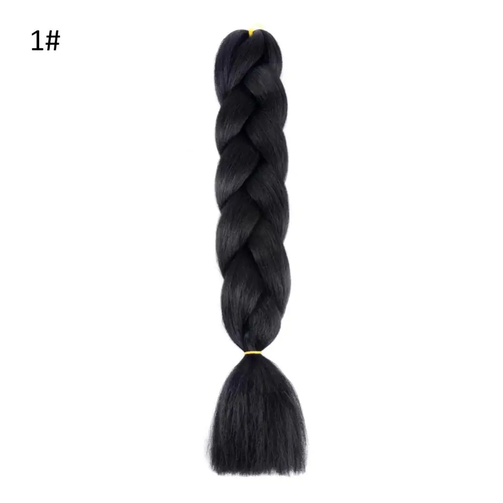 Extensiones de Cabello sintético, trenzas africanas de ganchillo, cola de caballo trenzada Jumbo, fibra de alta temperatura, 60cm