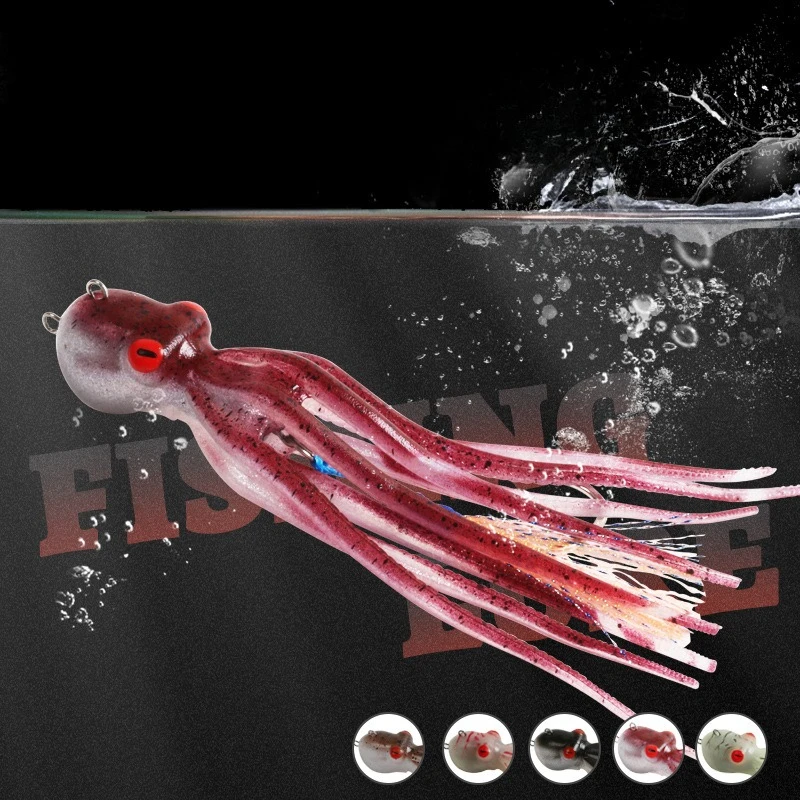 

60g-200gNight Light Squid Soft Bait with Lead Tape Packaging Octopus FakeBait for Sea Fishing Slow Shaking Iron Plate Squid Jig