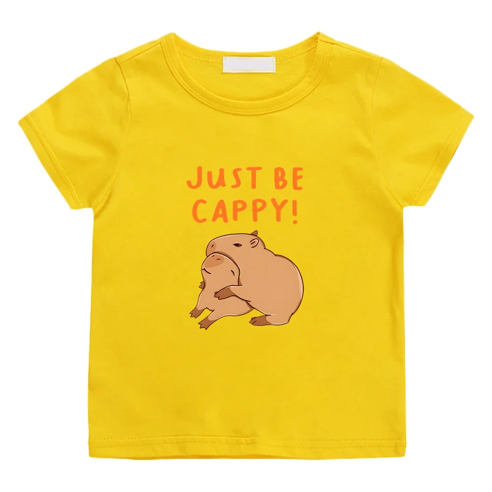 Capybara High Street Anime T-shirts Cute Graphic Manga Tshirt Oversized/large 100% Cotton Boys/girls Tee-shirt Funko Pop T Shirt