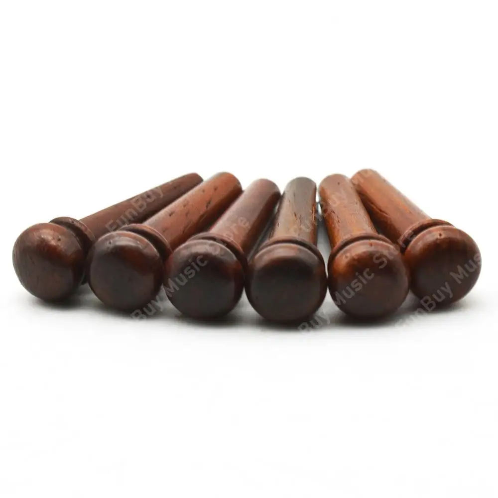6Pcs Bone Guitar Bridge Pins Ebony Bone Rosewood Bridge Pin for Acoustic Guitar with Pearl Shell Brass Circle Guitar Accessories