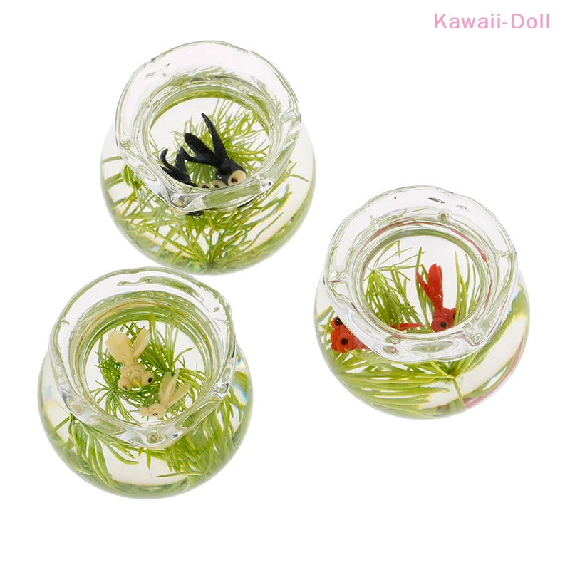1 Stück Puppenhaus-Miniatur 1/12 Glasschale für Aquarium-Dekorationszubehör