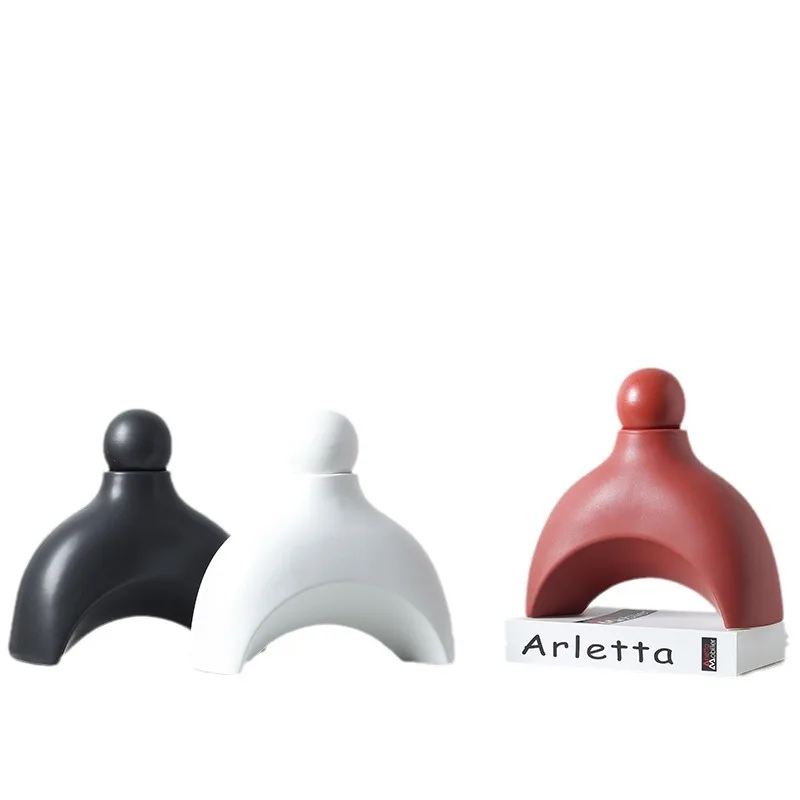 

Modern Nordic style cream style ceramic flask kettle shape ornaments home model room hotel club accessories