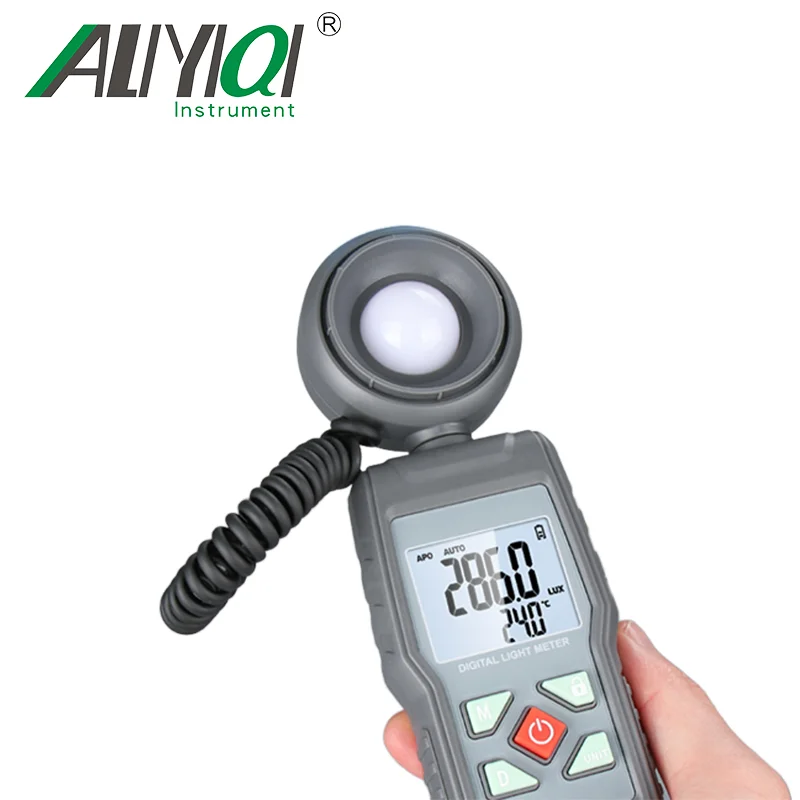 ALIYIQI Medidor de luz Medidor de iluminancia digital Probador Lux portátil LCD 0- 199999   Fotómetro Luxmetro de bolsillo Lux/Fc para cultivo de plantas