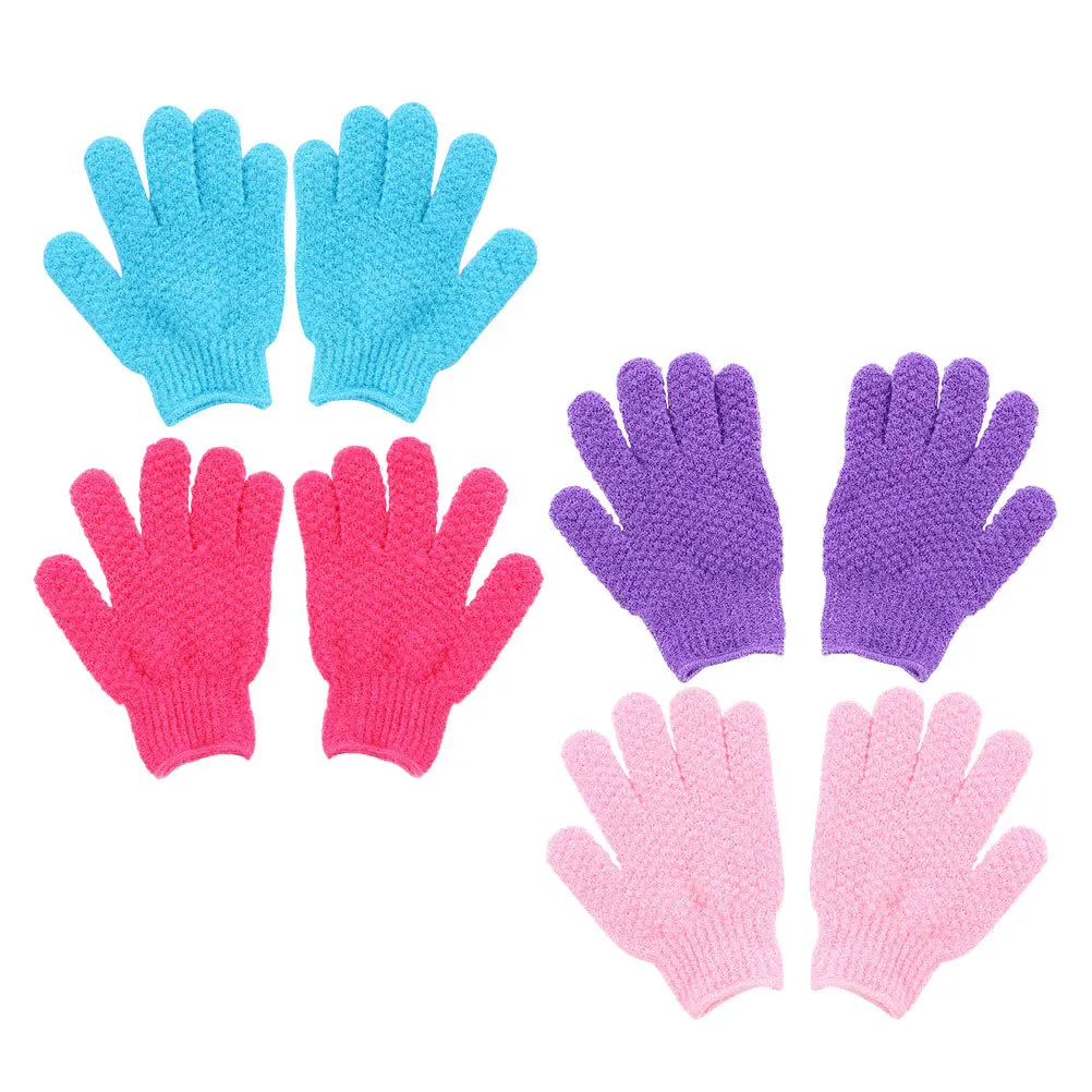 8 قطعة قفازات التقشير للجسم حمام إزالة الجلد الميت دائم مريح التنظيف العميق دش أجهزة غسيل للرجال والنساء