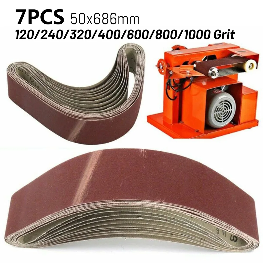 

7 Pcs Abrasive Sanding Belts Belt 120/ 240/ 320/400 /600 / 800 /1000 Grit Wood Metal Polishing Grinding Sander Tools