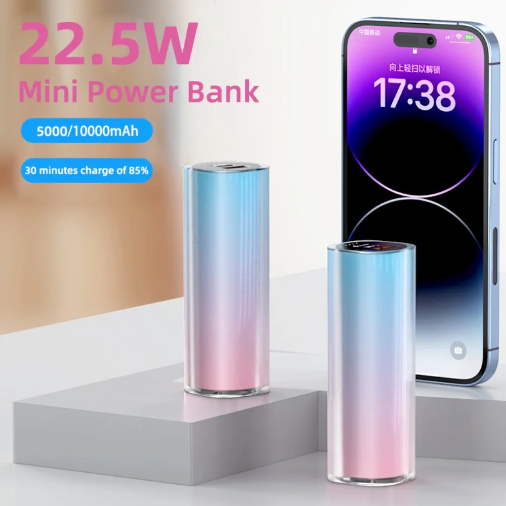 

High Capacity 22.5W Lipstick Powerbank Small 10000mAh Multifunctional Portable Fast Charging Mini Power Bank for iPhone Huawei