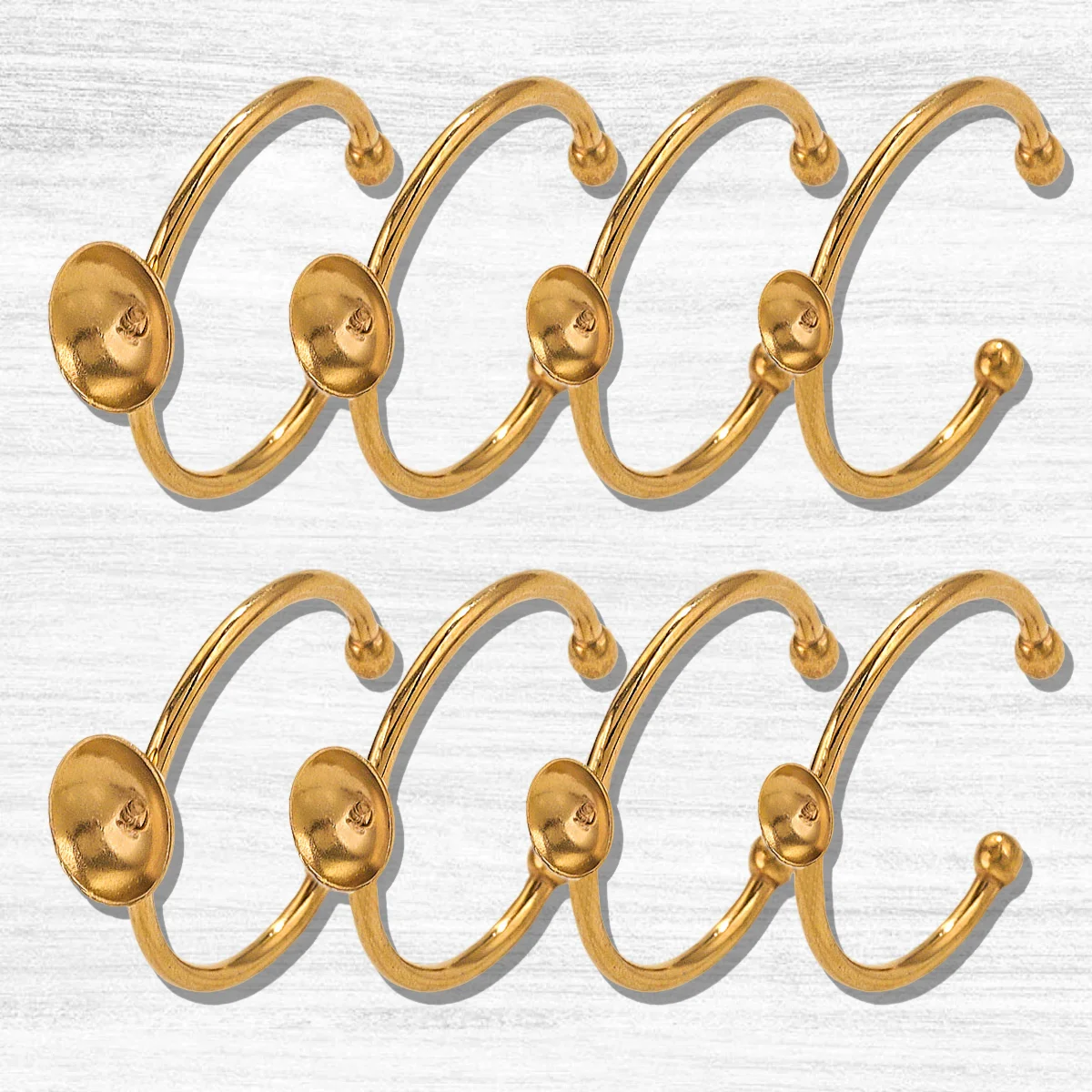 10PCS/ Lot Stainless Steel Adjustable Blank Ring Holder 4 5 6 8MMDIY Ladies Charm Finger Ring Jewelry