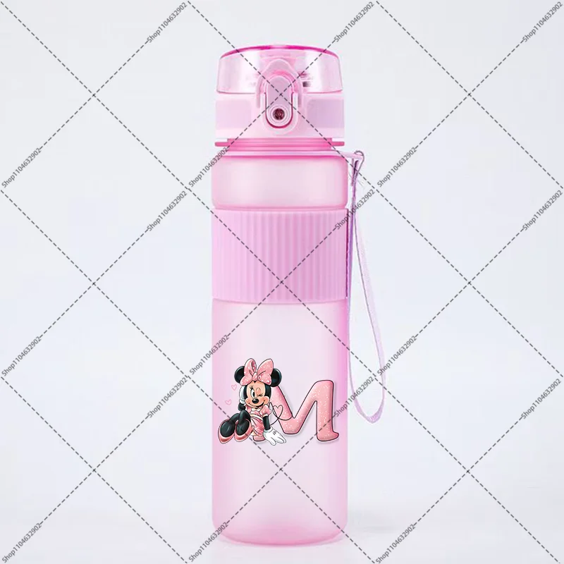 550ML 미니 미키 마우스 귀여운 물병 만화 애니메이션 패턴 편지 A-Z 야외 서리로 덥은 스포츠 병 생일 파티 선물